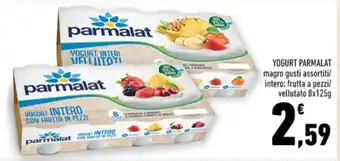 Conad YOGURT PARMALAT magro gusti assortiti/ intero: frutta a pezzi/ vellutato 8x125g offerta