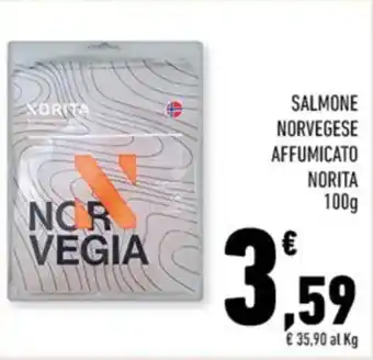 Conad SALMONE NORVEGESE AFFUMICATO NORITA 100g offerta