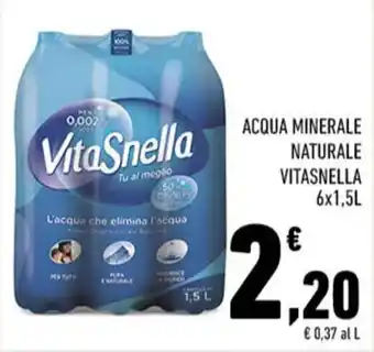 Conad ACQUA MINERALE NATURALE VITASNELLA 6x1,5L offerta