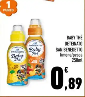 Conad BABY THE DETEINATO SAN BENEDETTO limone/pesca 250ml offerta
