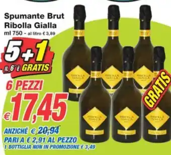 Prix Quality Spumante Brut Ribolla Gialla ml 750 offerta