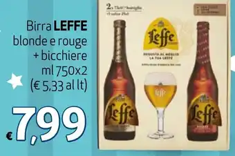 Eurospesa Birra LEFFE blonde e rouge + bicchiere ml 750 x 2 offerta