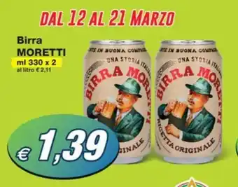Prix Quality Birra MORETTI ml 330 x 2 offerta