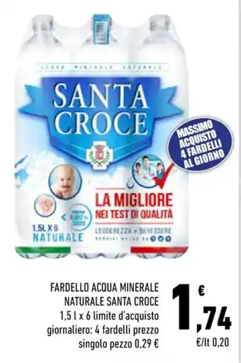 Conad Margherita FARDELLO ACQUA MINERALE NATURALE SANTA CROCE 1,5 l x 6 offerta