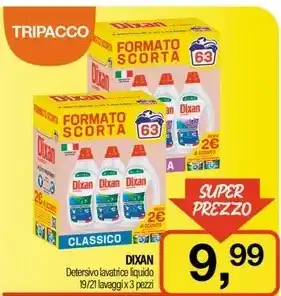 Caddy's DIXAN Detersivo lavatrice liquido 19/21 lavaggix 3 pezzi offerta