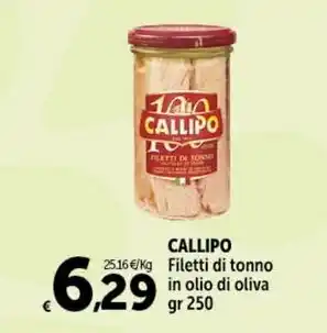 Carrefour Market CALLIPO Filetti di tonno in olio di oliva offerta