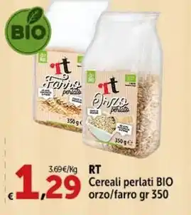 Carrefour Market RT Cereali perlati BIO orzo/farro gr 350 offerta