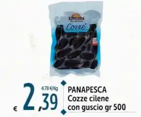 Carrefour Market PANAPESCA Cozze cilene con guscio gr 500 offerta