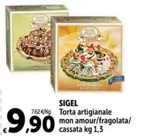 SIGEL Torta artigianale mon amour/fragolata/ cassata kg 1,3