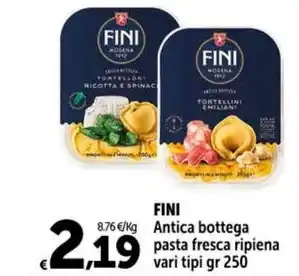 Carrefour Market FINI Antica bottega pasta fresca ripiena vari tipi gr 250 offerta