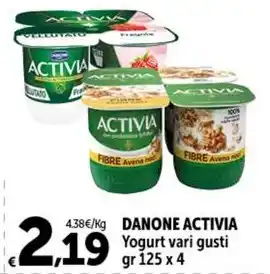 Carrefour Market DANONE ACTIVIA Yogurt vari gusti gr 125 x 4 offerta