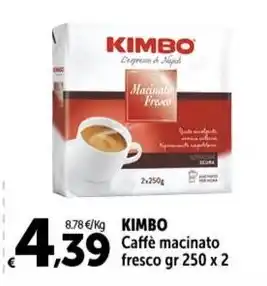 Carrefour Market KIMBO Caffè macinato fresco gr 250 x 2 offerta