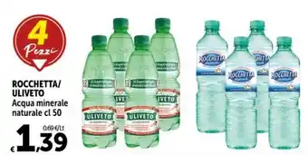 Carrefour Market ROCCHETTA/ ULIVETO Acqua minerale naturale cl 50 offerta
