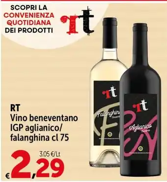 Carrefour Market RT Vino beneventano IGP aglianico/ falanghina cl 75 offerta