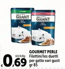 GOURMET PERLE Filettini/les duetti per gatto vari gusti gr 85