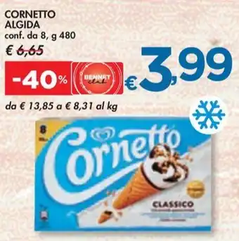 Bennet CORNETTO ALGIDA conf. da 8, g 480 offerta
