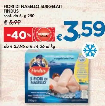 Bennet FIORI DI NASELLO SURGELATI FINDUS conf. da 5, g 250 offerta