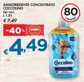 Bennet AMMORBIDENTE CONCENTRATO COCCOLINO tipi vari, L 1,85 offerta