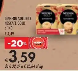 Bennet GINSENG SOLUBILE NESCAFÉ GOLD offerta
