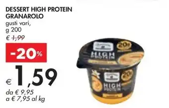 Bennet DESSERT HIGH PROTEIN GRANAROLO gusti vari, g 200 offerta
