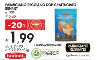 Bennet PARMIGIANO REGGIANO DOP GRATTUGIATO BENNET g100 offerta