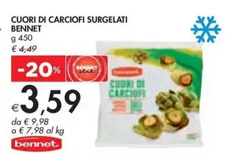 Bennet CUORI DI CARCIOFI SURGELATI BENNET offerta