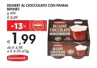 Bennet DESSERT AL CIOCCOLATO CON PANNA BENNET offerta