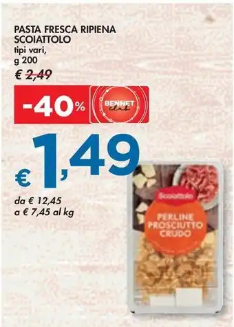 Bennet PASTA FRESCA RIPIENA SCOIATTOLO tipi vari, 200 g offerta
