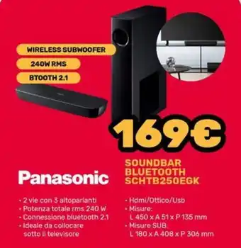 Panasonic SOUNDBAR BLUETOOTH SCHTB250EGK
