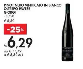 PINOT ŅERO VINIFICATO IN BIANCO OLTREPÒ PAVESE GIORGI