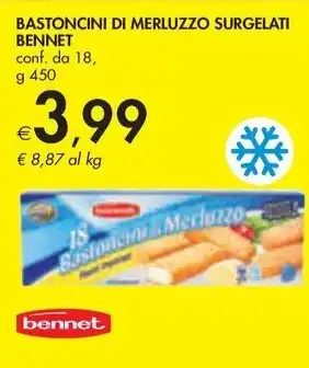 Bennet BASTONCINI DI MERLUZZO SURGELATI BENNET offerta