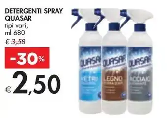 Bennet DETERGENTI SPRAY QUASAR tipi vari, ml 680 offerta