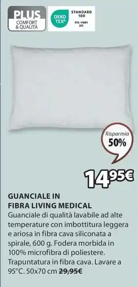 JYSK GUANCIALE IN FIBRA LIVING MEDICAL offerta