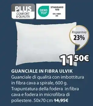JYSK GUANCIALE IN FIBRA ULVIK offerta