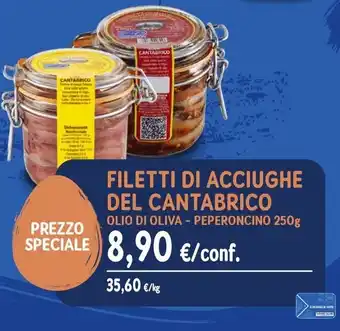 Sapore di Mare FILETTI DI ACCIUGHE DEL CANTABRICO OLIO DI OLIVA - PEPERONCINO 250g offerta