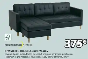 JYSK DIVANO CON CHAISE LONGUE FALSLEV offerta