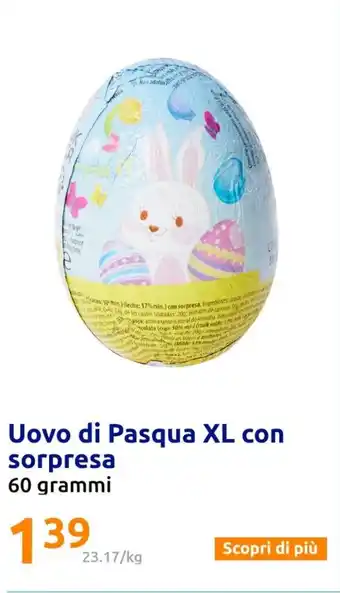 Action Uovo di Pasqua XL con sorpresa 60 grammi offerta