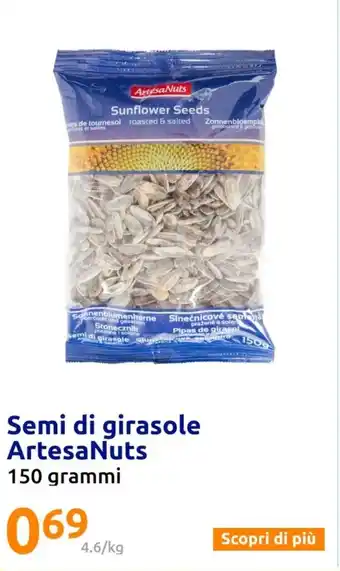 Action Semi di girasole ArtesaNuts 150 grammi offerta