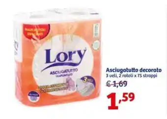 In'S Mercato Asciugatutto decorato 3 veli, 2 rotoli x 75 strappi offerta
