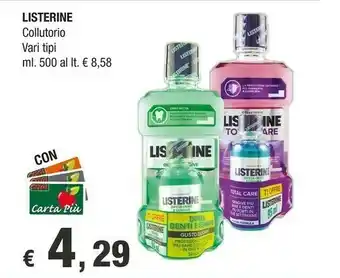 Crai Listerine Colluttorio offerta