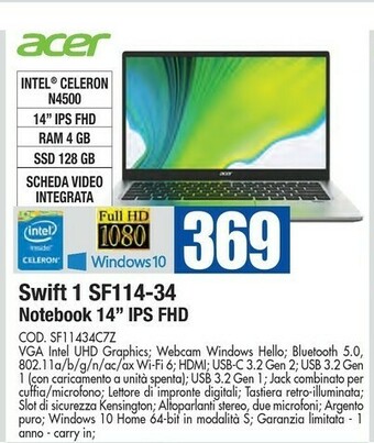 Wellcome Acer Notebook offerta