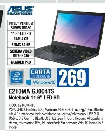 Wellcome Asus Notebook offerta