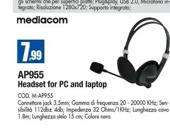 Wellcome Mediacom Cuffie offerta