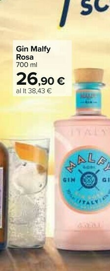 Carrefour Gin Malfy Rosa 700 Ml offerta