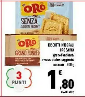 Conad Superstore Saiwa Oro Grano Fondente Frollino Integrale Con Gocce Di Cioccolato Fondente 300 G(ml) offerta