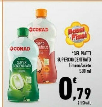 Conad Conad Gel Piatti Superconcentrato 500 Ml offerta
