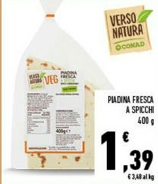 Conad Conad - Piadina Fresca A Spicchi Senza Conservanti Veg Verso Natura 400 G(ml) offerta
