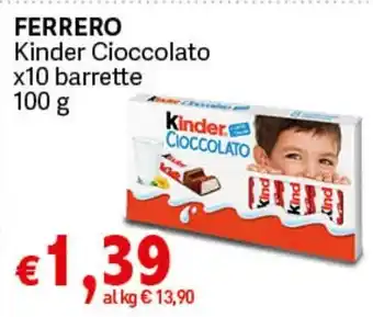 Marotta FERRERO Kinder Cioccolato x10 barrette 100 g offerta