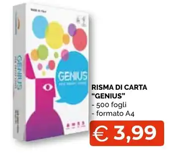 RISMA DI CARTA "GENIUS" - 500 fogli - formato A4