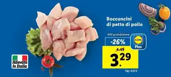 Lidl Bocconcini di petto di pollo 400 g confezione offerta